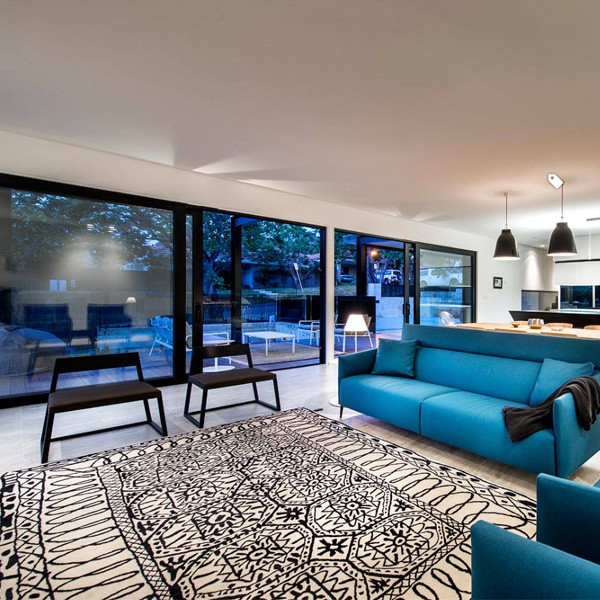 Black Internal Glass Sliding Door With Aluminum Door Frame