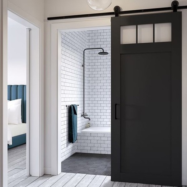 Modern Designs Black WPC Wood Barn Door