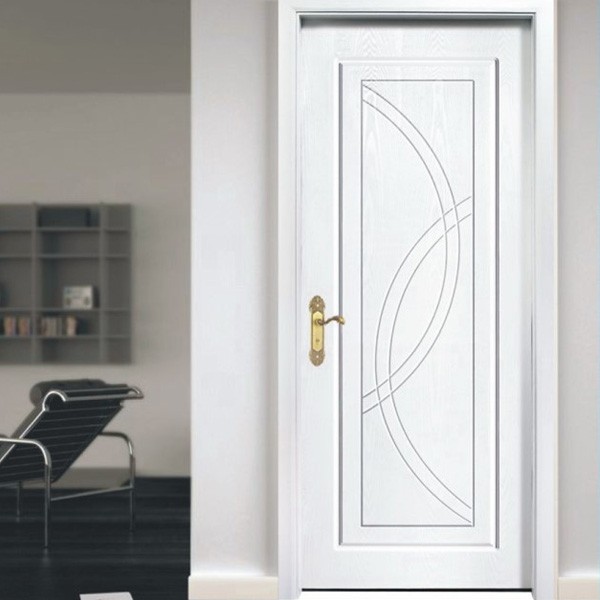 Modern White Interior Bedroom Door with glass