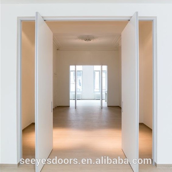 Wood White Pivot Double Revolving Door