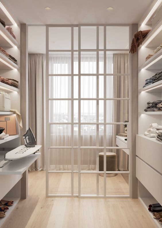 Fashion Style 5mm Tempered Glass Sliding Partition Door Interior