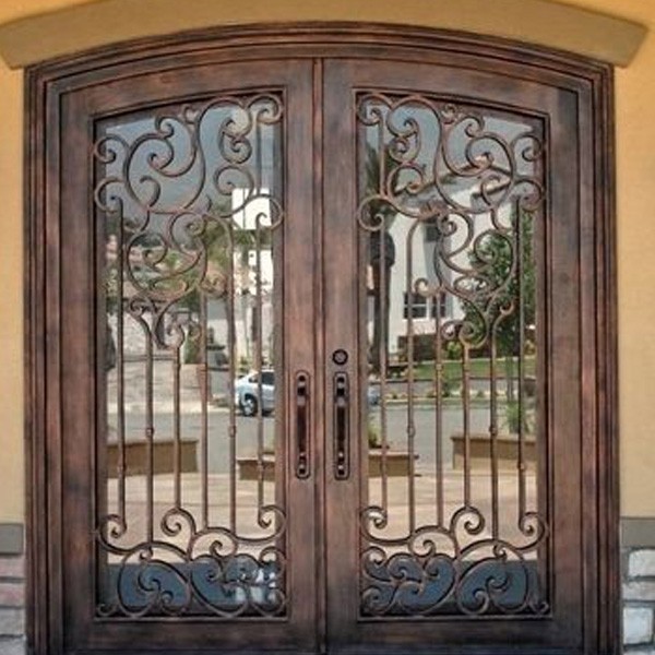 Carved Iron Steel Security Double Door For House Building