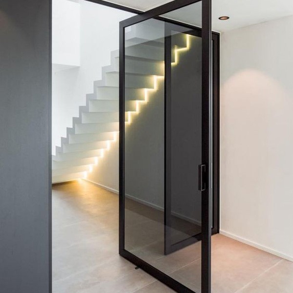 Modern Interior Aluminum Profile Laminated Glass Revolving Doors