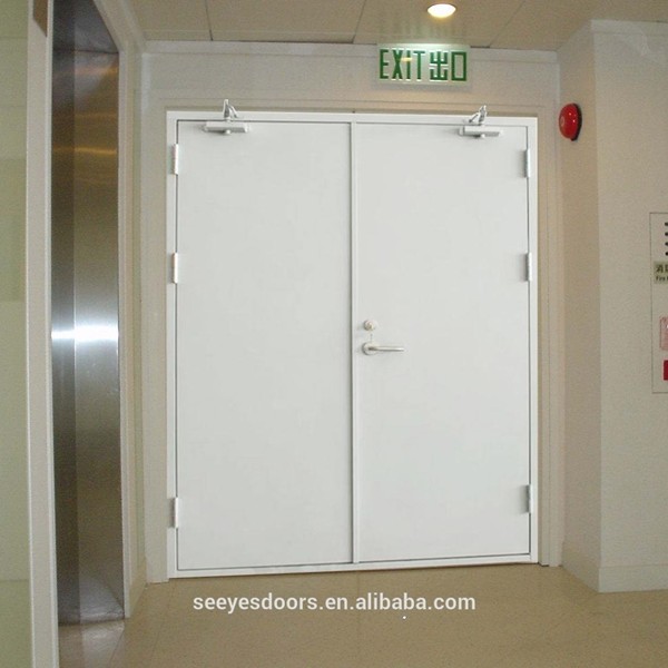 Steel Entrance Fire Stair Metal Fireproof Exterior Door With Glass
