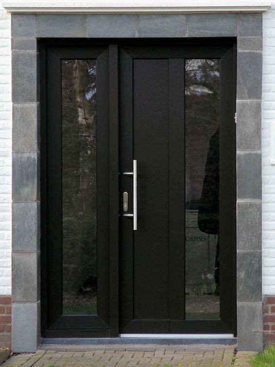 High-grade Double Metal Front Door Nepal  with Tempered Glass Side lights Manufacturers, High-grade Double Metal Front Door Nepal  with Tempered Glass Side lights Factory, Supply High-grade Double Metal Front Door Nepal  with Tempered Glass Side lights