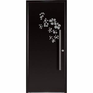 Luxury Embossed Black Aluminum Alloy Pivot Entry Door