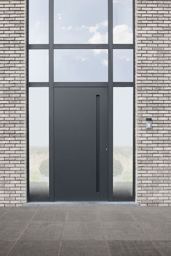 huge black door