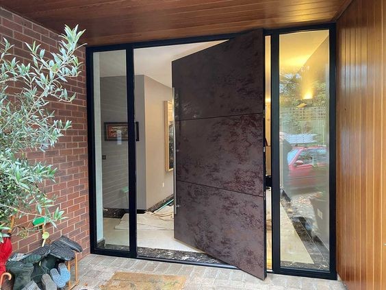 Huge designs aluminum metal security Pivot Door Nepal with glass sidelights Manufacturers, Huge designs aluminum metal security Pivot Door Nepal with glass sidelights Factory, Supply Huge designs aluminum metal security Pivot Door Nepal with glass sidelights
