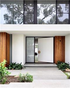 China White Simple Designs Thermal Break Pivot Entrance Door with Glazed