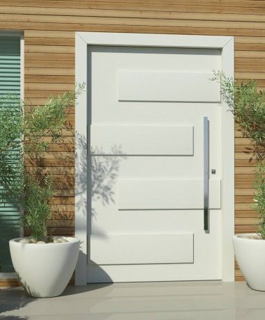 white glazed door