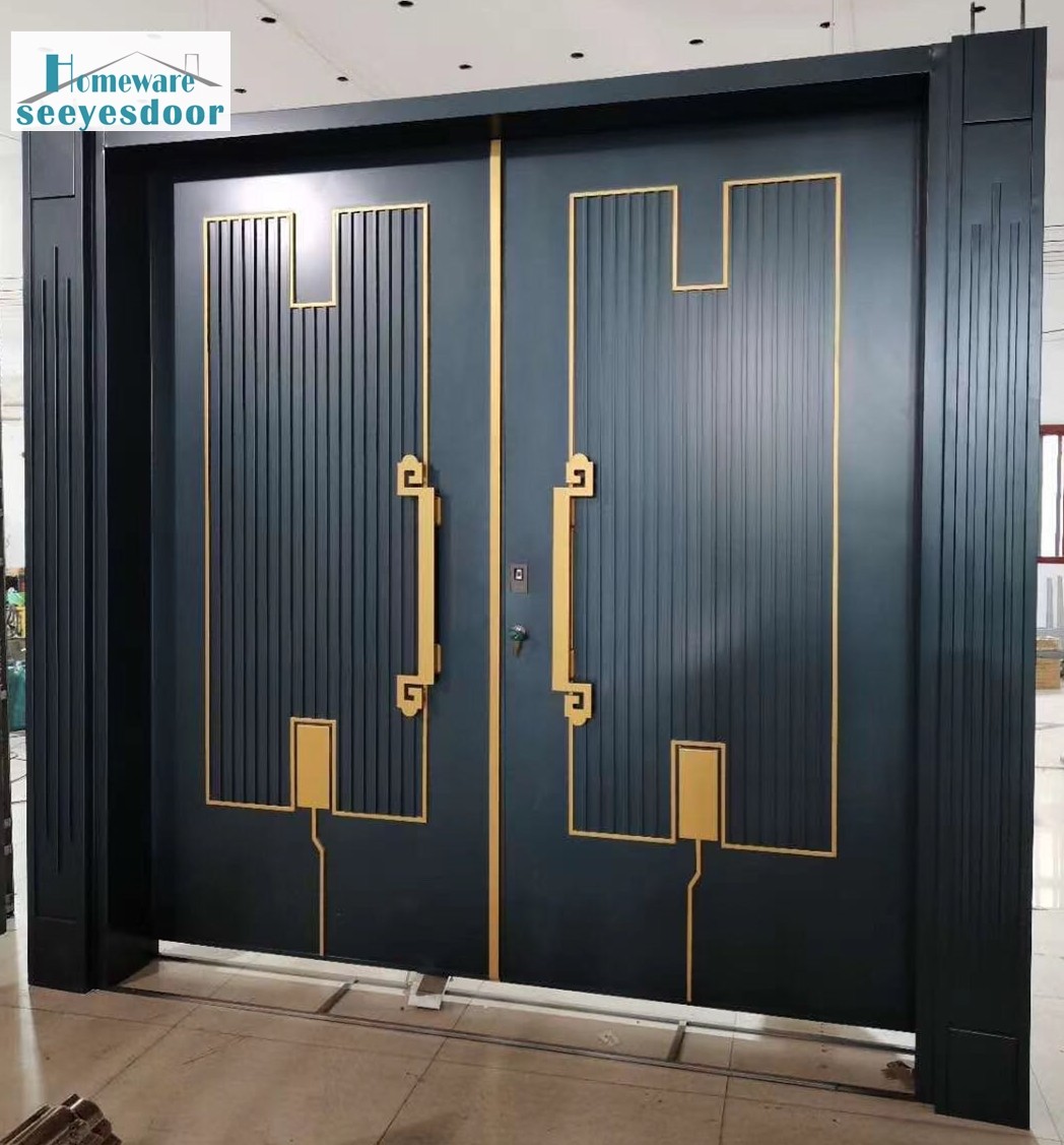 Modern Aluminum Glass Front Double Door With Steel Frame Manufacturers, Modern Aluminum Glass Front Double Door With Steel Frame Factory, Supply Modern Aluminum Glass Front Double Door With Steel Frame